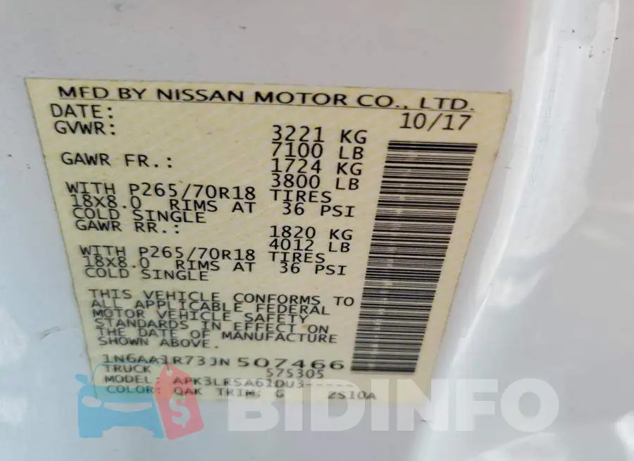 1N6AA1R73JN507466 Photo# 12