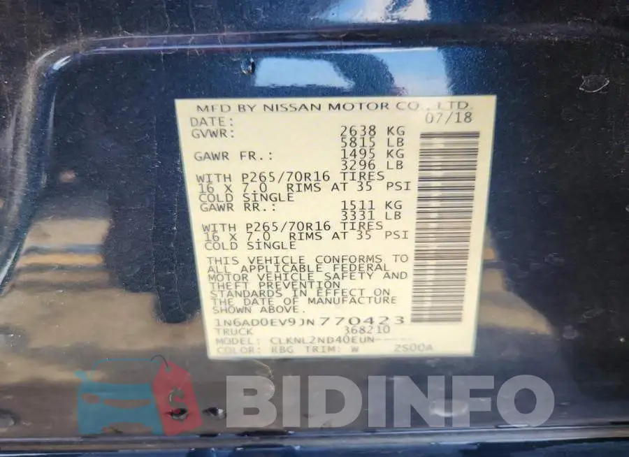 1N6AD0EV9JN770423 Photo# 13