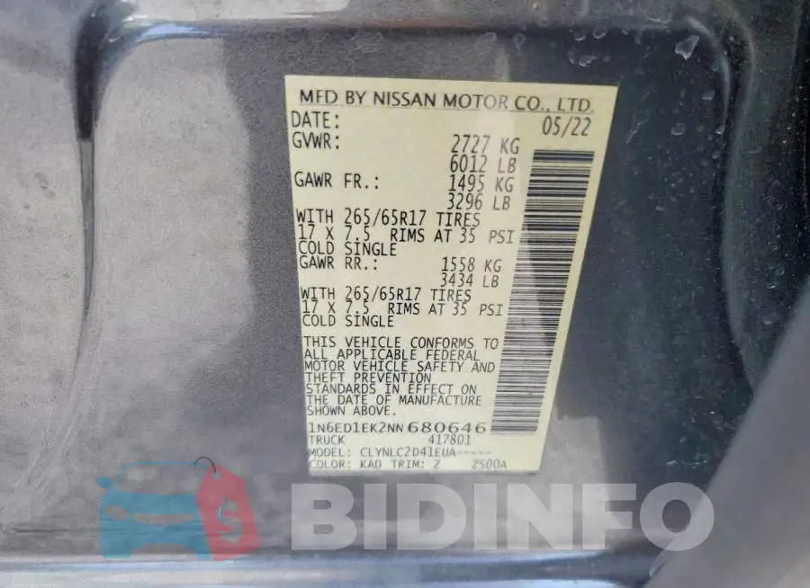 1N6ED1EK2NN680646 Photo# 12