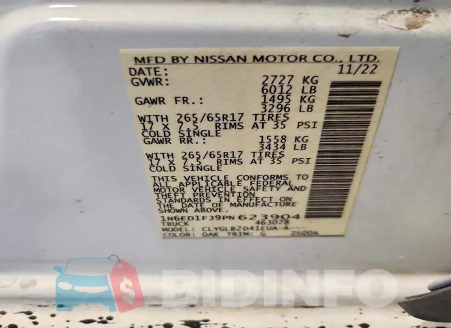 1N6ED1FJ9PN623904 Photo# 12