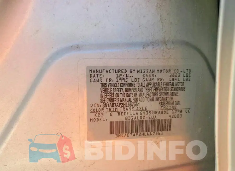 3N1AB7AP2HL667561 Photo# 12