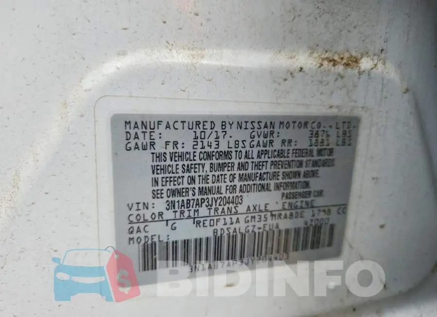 3N1AB7AP3JY204403 Photo# 12