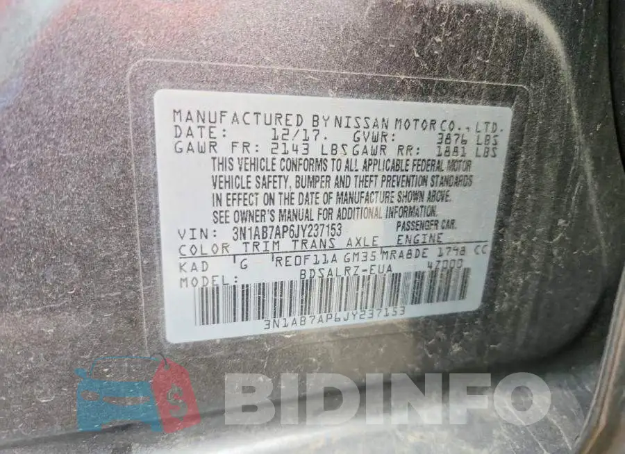 3N1AB7AP6JY237153 Photo# 13