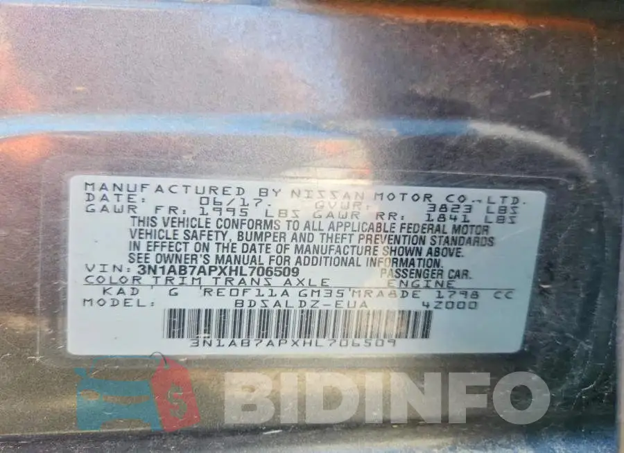 3N1AB7APXHL706509 Photo# 12