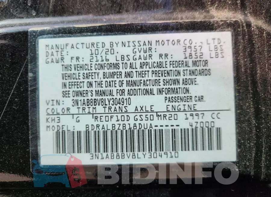 3N1AB8BV8LY304910 Photo# 12