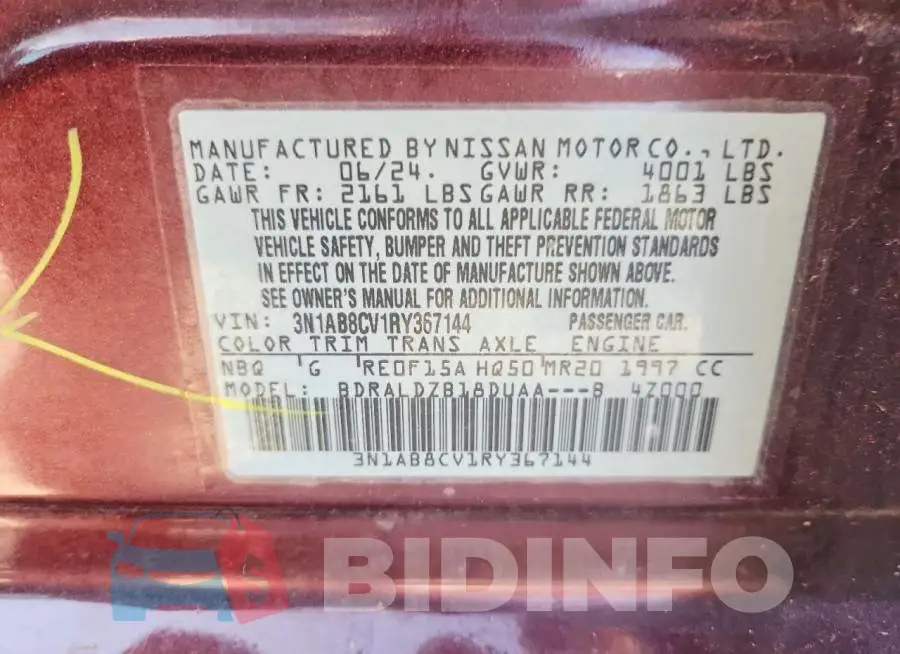 3N1AB8CV1RY367144 Photo# 13