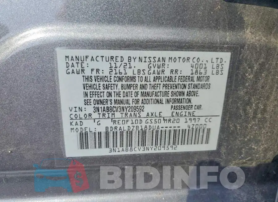 3N1AB8CV3NY209592 Photo# 12