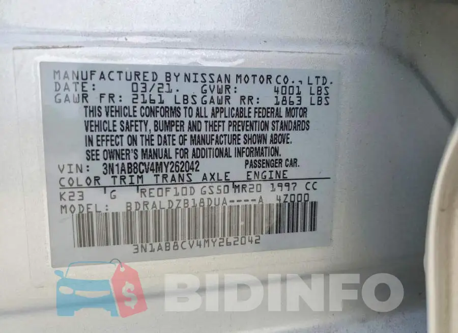 3N1AB8CV4MY262042 Photo# 12