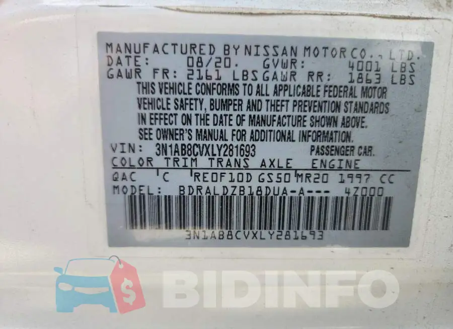 3N1AB8CVXLY281693 Photo# 12