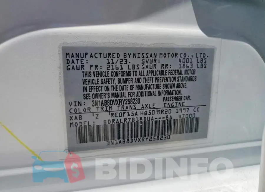 3N1AB8DVXRY258230 Photo# 12