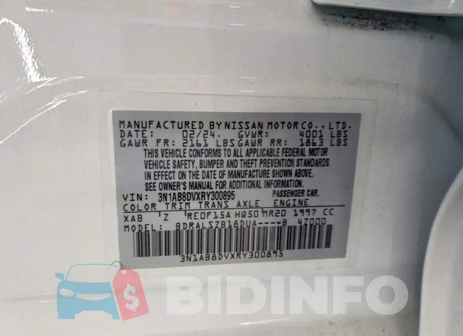3N1AB8DVXRY300895 Photo# 12