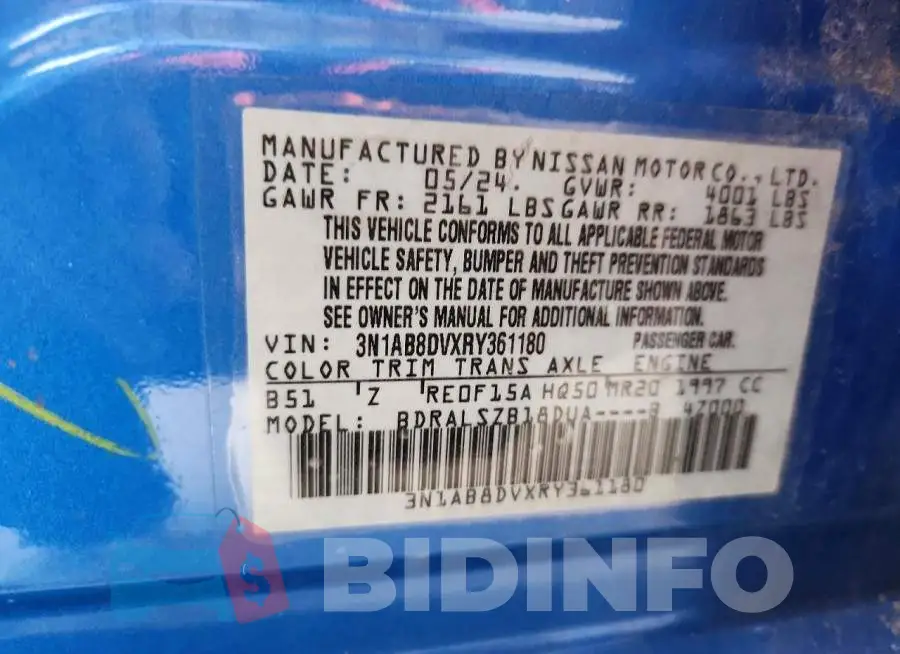 3N1AB8DVXRY361180 Photo# 12