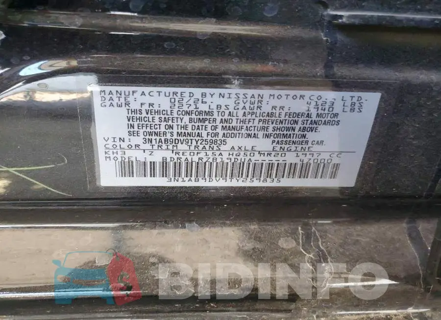 3N1AB9DV9TY259835 Photo# 12