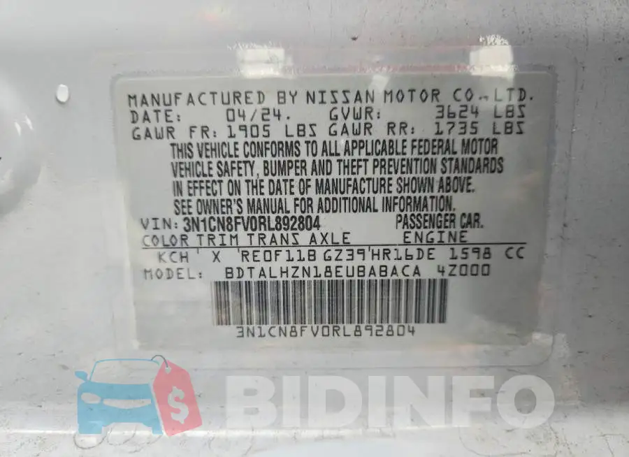 3N1CN8FV0RL892804 Photo# 12