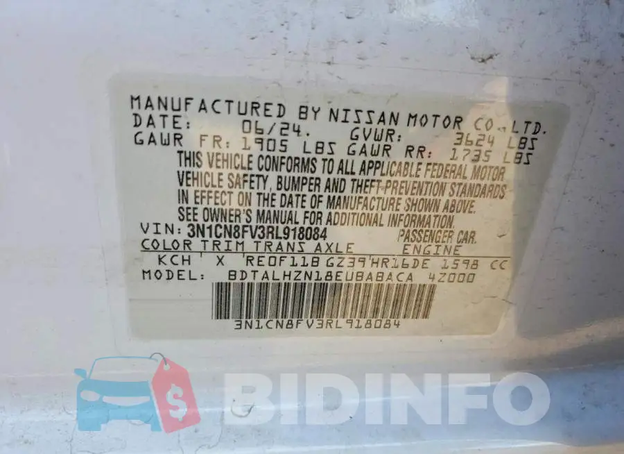 3N1CN8FV3RL918084 Photo# 12