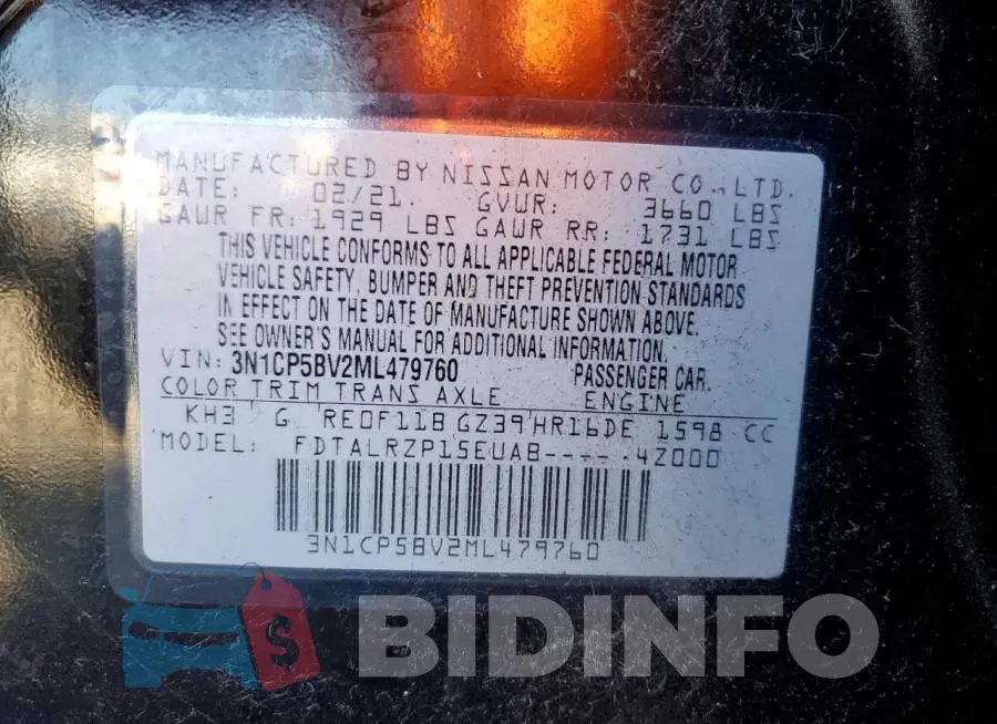 3N1CP5BV2ML479760 Photo# 14