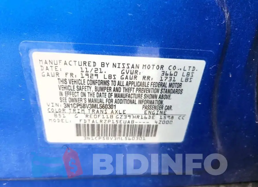 3N1CP5BV3ML560301 Photo# 13