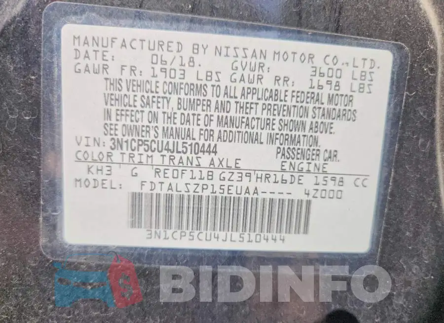 3N1CP5CU4JL510444 Photo# 13