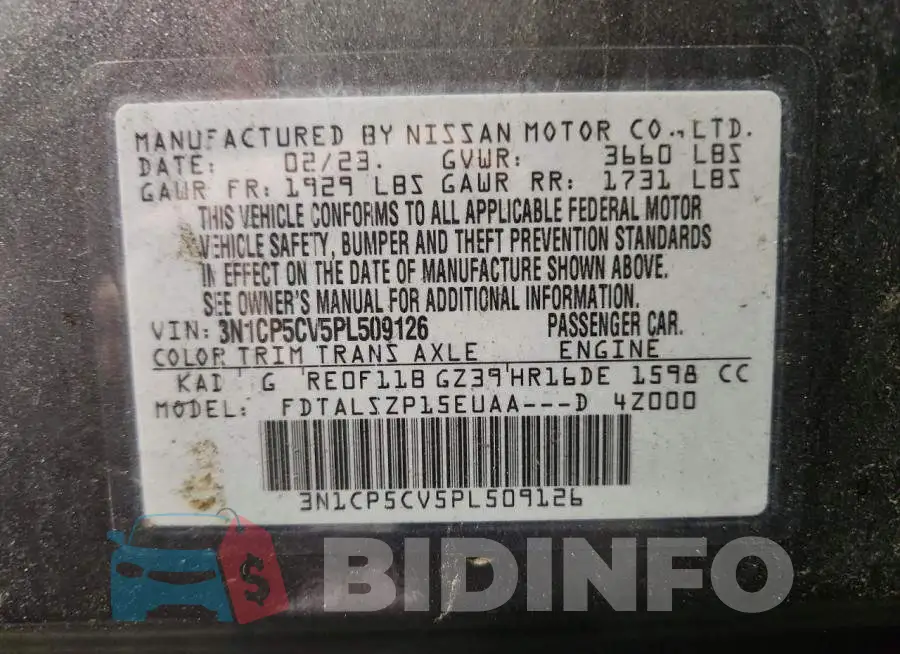 3N1CP5CV5PL509126 Photo# 13
