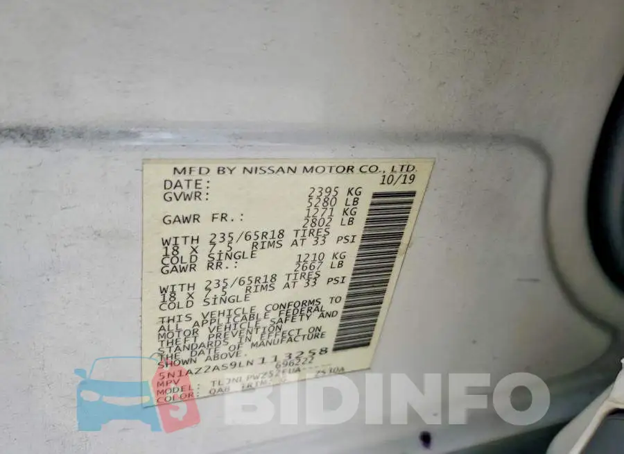 5N1AZ2AS9LN113258 Photo# 14