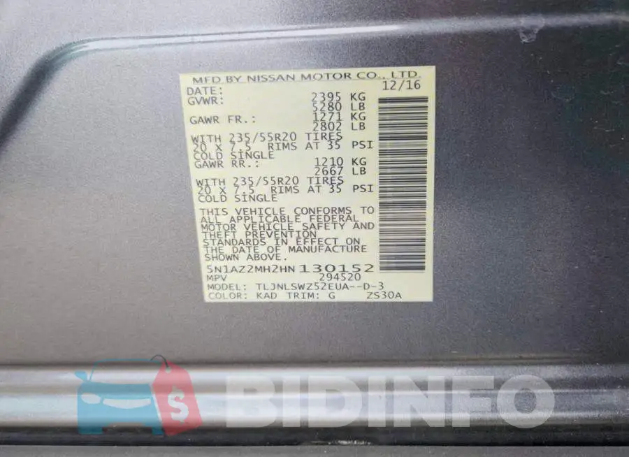 5N1AZ2MH2HN130152 Photo# 12