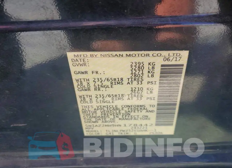 5N1AZ2MH9HN178442 Photo# 14