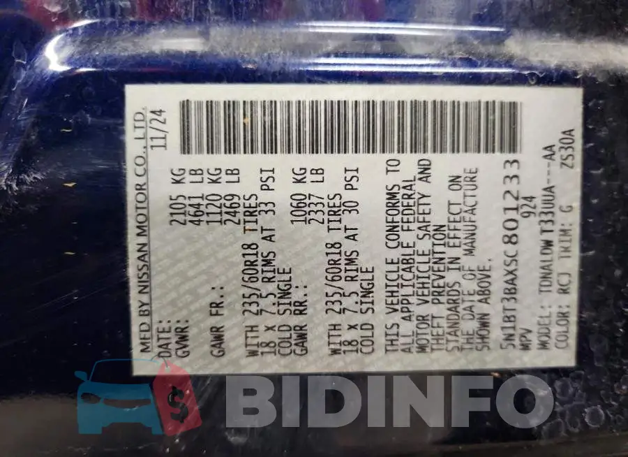 5N1BT3BAXSC801233 Photo# 14