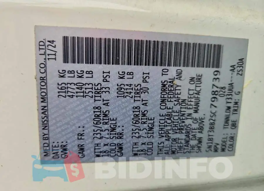 5N1BT3BB2SC798739 Photo# 12