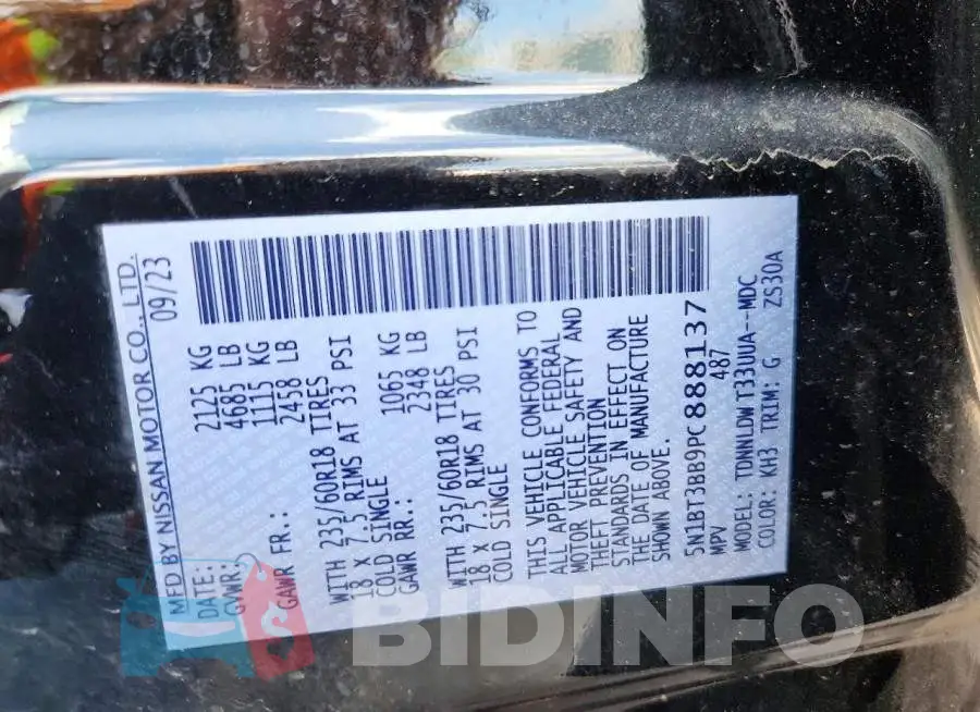 5N1BT3BB9PC888137 Photo# 14