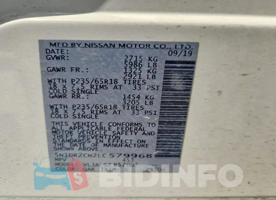 5N1DR2CN2LC579968 Photo# 14