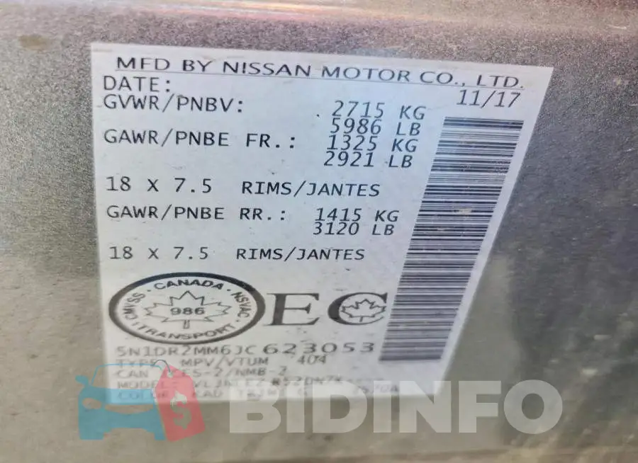 5N1DR2MM6JC623053 Photo# 13
