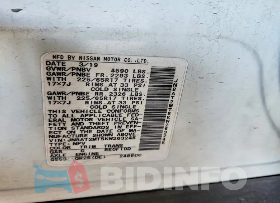 JN8AT2MT5KW263245 Photo# 14