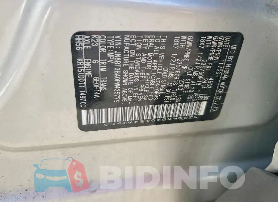 JN8BT3BA0PW435779 Photo# 13