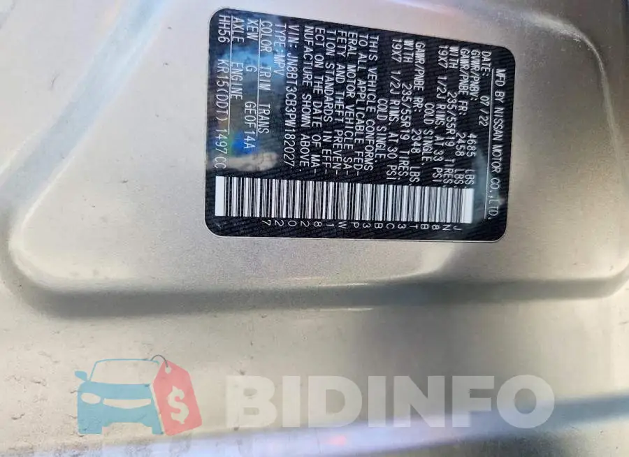 JN8BT3CB3PW182027 Photo# 12