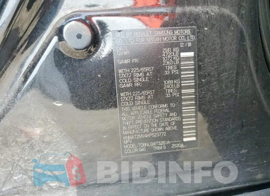 KNMAT2MV4KP523772 Photo# 13