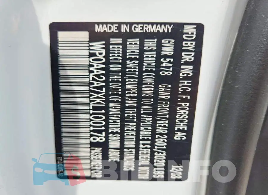 WP0AA2A7XKL100178 Photo# 12