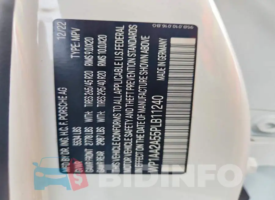 WP1AA2A55PLB11240 Photo# 13