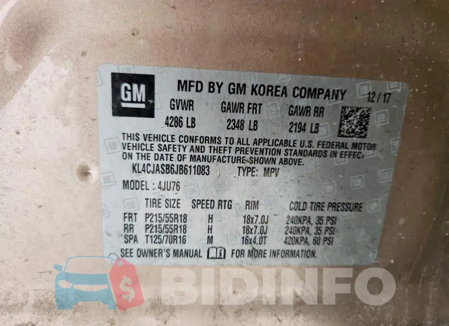 KL4CJASB6JB611083 Photo# 13