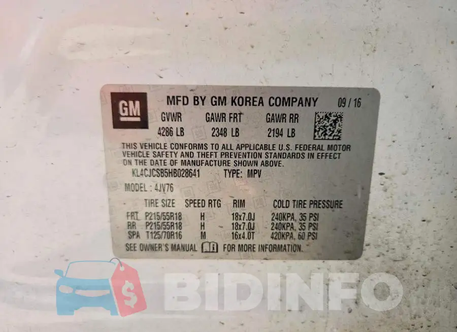 KL4CJCSB5HB028641 Photo# 13