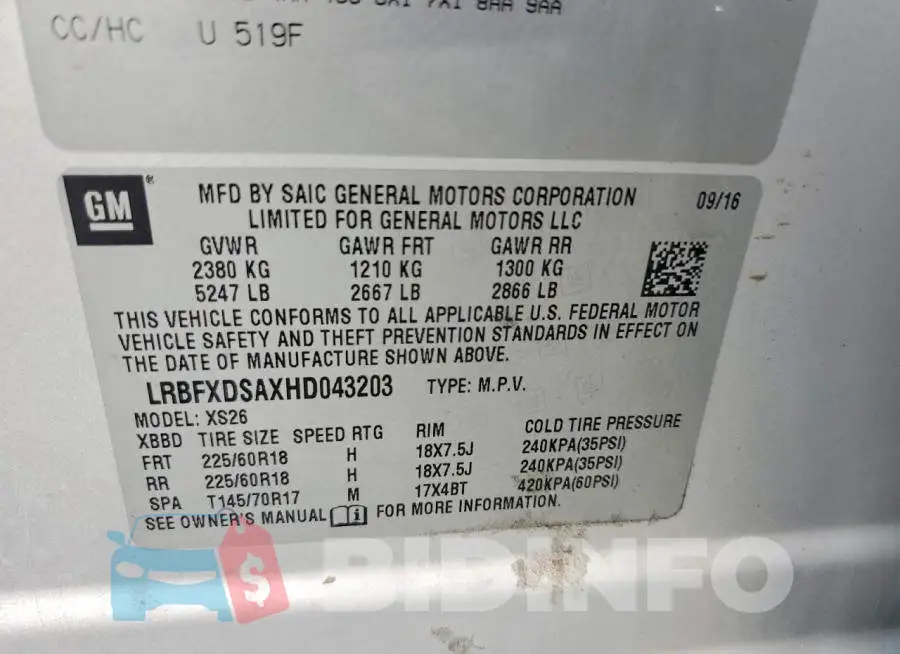 LRBFXDSAXHD043203 Photo# 13