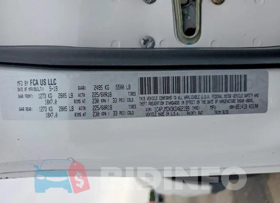 1C4PJMDX3KD462199 Photo# 12