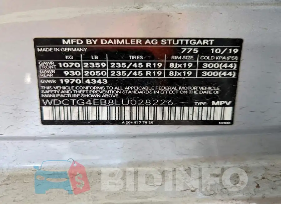 WDCTG4EB8LU028226 Photo# 12