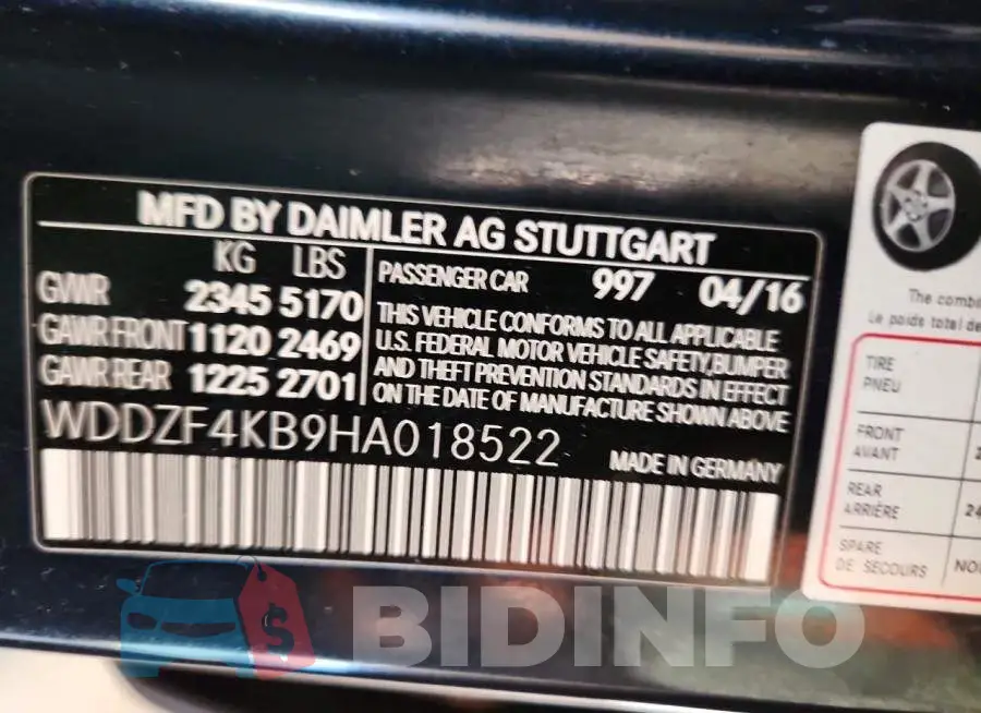 WDDZF4KB9HA018522 Photo# 12