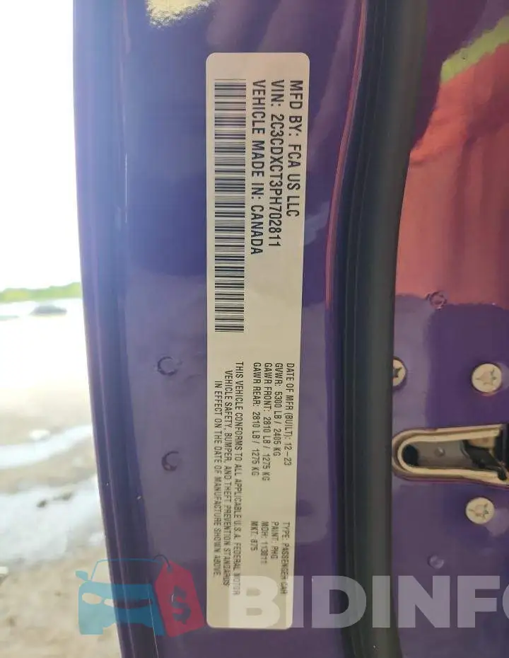 2C3CDXCT3PH702811 Photo# 13