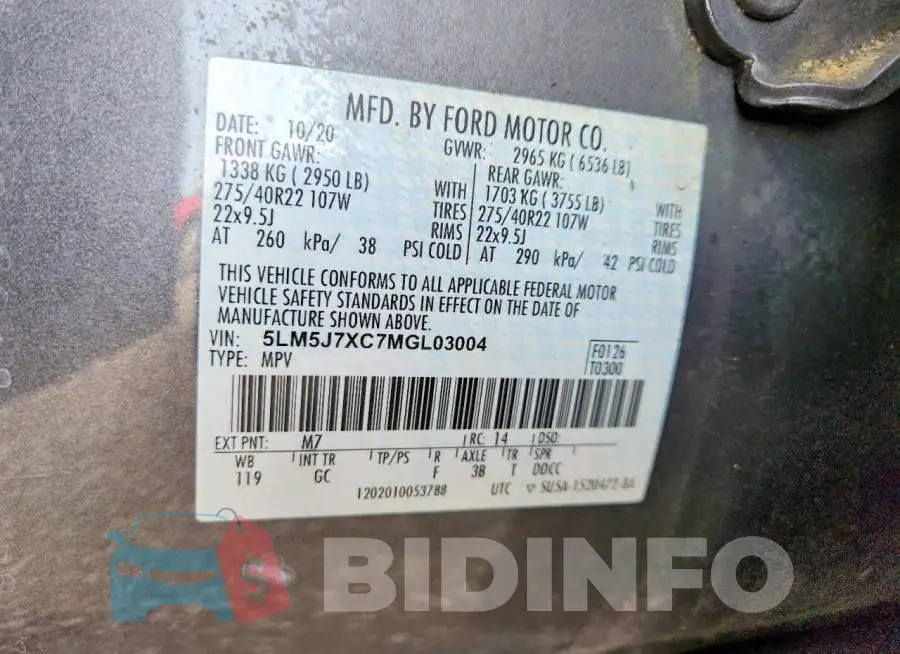 5LM5J7XC7MGL03004 Photo# 14