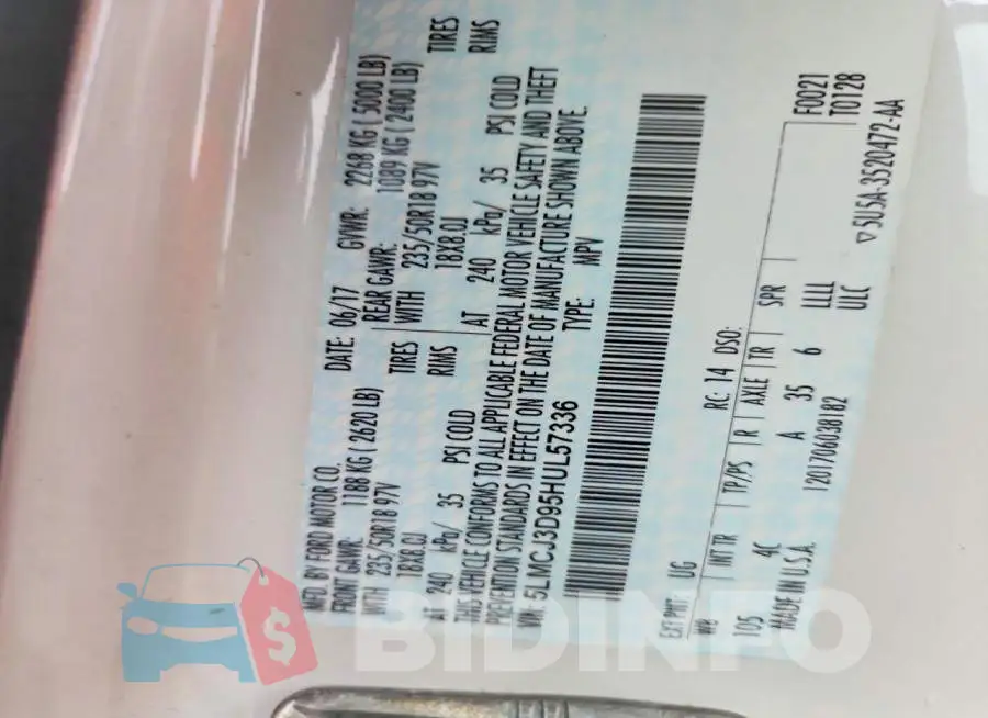 5LMCJ3D95HUL57336 Photo# 12