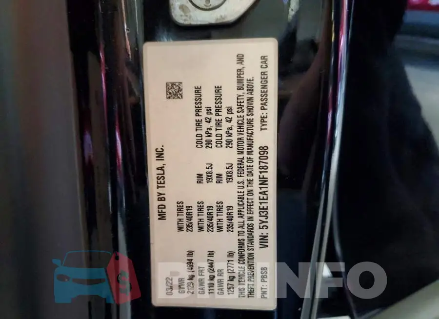 5YJ3E1EA1NF187098 Photo# 12