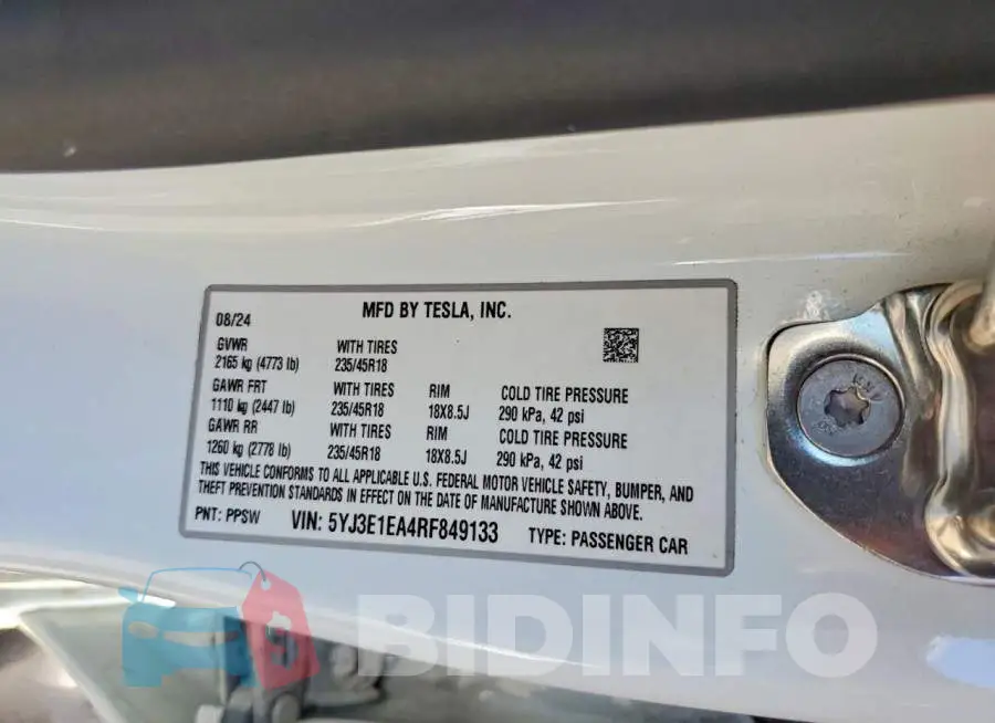 5YJ3E1EA4RF849133 Photo# 12