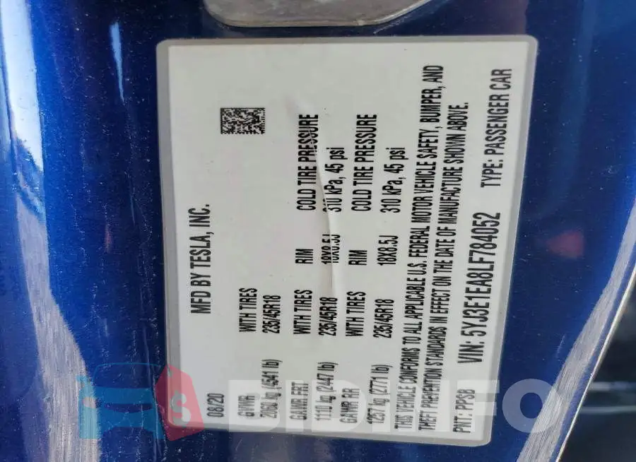 5YJ3E1EA8LF784052 Photo# 12