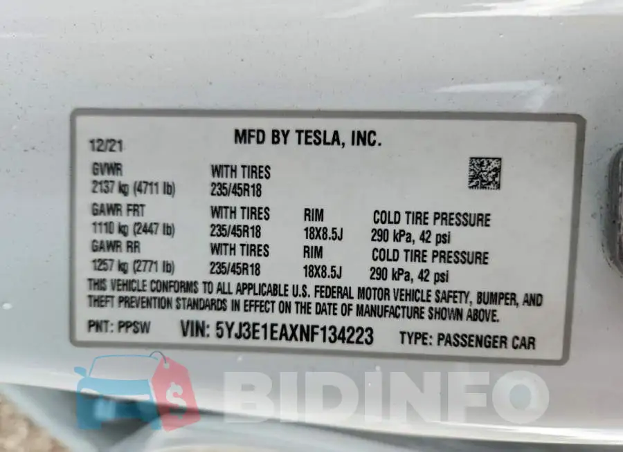 5YJ3E1EAXNF134223 Photo# 13